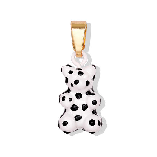 北京仓｜CRYSTAL HAZE-Dalmatian Nostalgia bear-classic-黑白色小熊 吊坠（金色环扣）［挪威设计师］ 商品图0