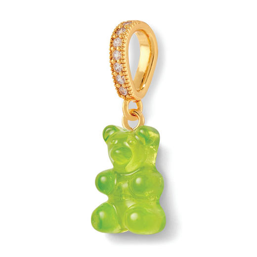 北京仓｜CRYSTAL HAZE-Nostalgia Bear-pave-青柠色小熊 吊坠（金色环扣）［挪威设计师］ 商品图2