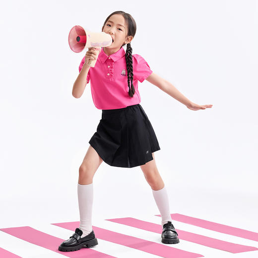 女童翻领短袖针织衫夏季新款安奈儿童装EG521217 商品图5