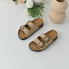 经典鲨2025夏季新款牛皮革露趾后空时尚内增高平底凉拖鞋女KW137-529011 商品缩略图2