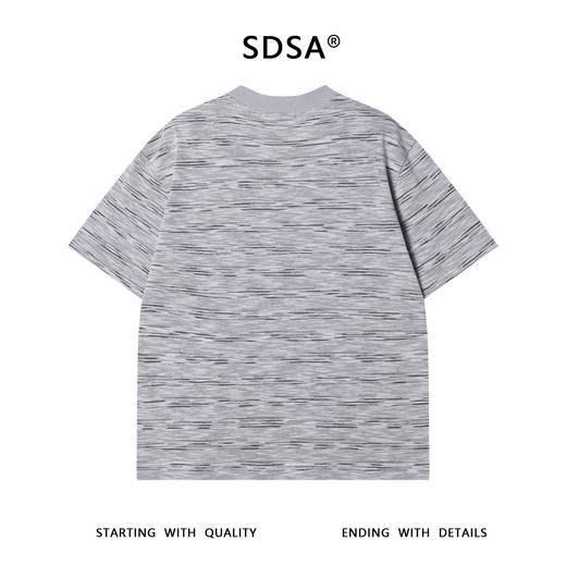 T3397夏季高级感新款韩版竹节条纹圆领短袖T恤晕染百搭套头宽松上衣 商品图5