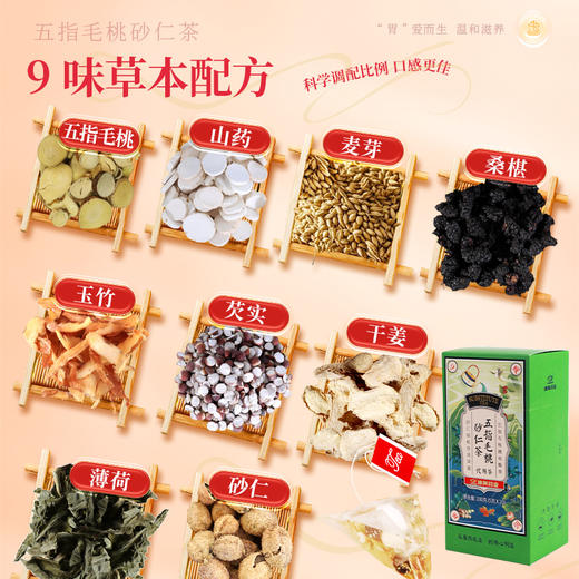 【限时秒杀】康美五指毛桃砂仁茶5g*20袋/盒 养生茶饮代泡茶 商品图3