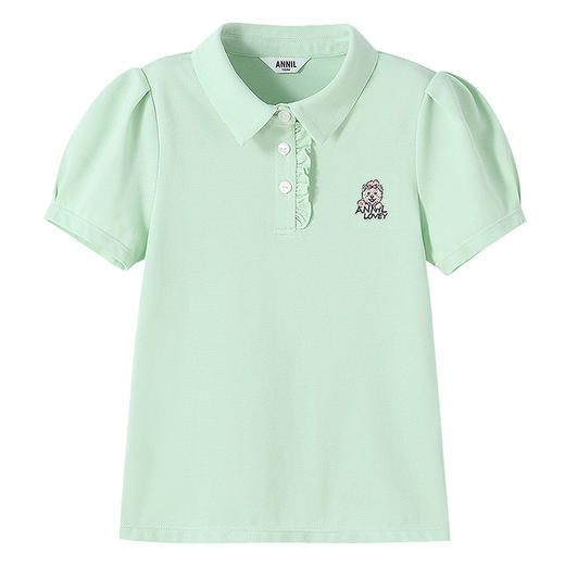 女童翻领短袖针织衫夏季新款安奈儿童装EG521217 商品图8