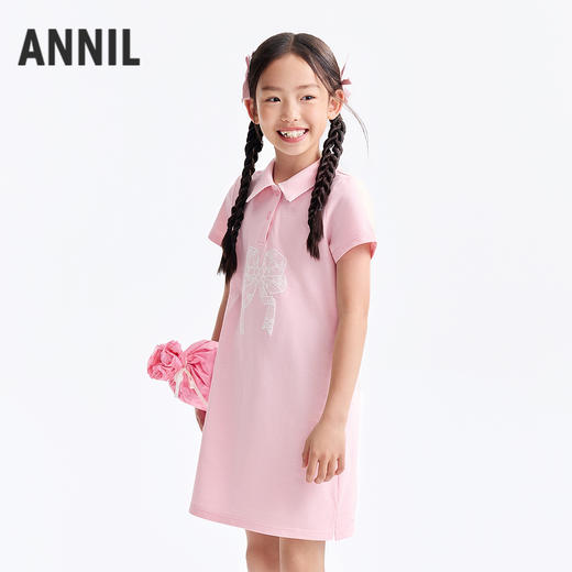 女童甜美蜂巢透气连衣裙夏季新款安奈儿童装EG523132 商品图1