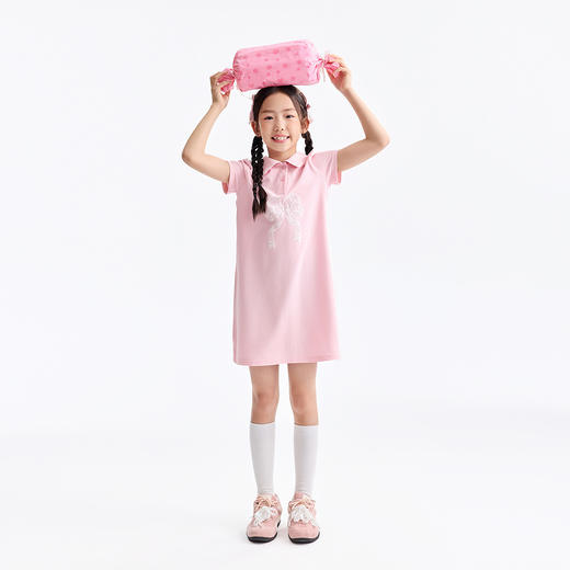 女童甜美蜂巢透气连衣裙夏季新款安奈儿童装EG523132 商品图3