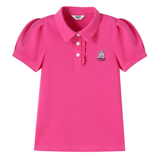 女童翻领短袖针织衫夏季新款安奈儿童装EG521217 商品图6