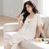 自然醒月坞云朵棉睡衣女夏季（带胸垫）短袖七分裤可外穿夏天甜美家居服套装QH 商品缩略图4