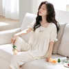 自然醒月坞云朵棉睡衣女夏季（带胸垫）短袖七分裤可外穿夏天甜美家居服套装QH 商品缩略图5