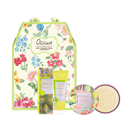 OLIVIAM澳莉维亚澳洲进口茶树菁萃浪漫意象茶树手拎澳莉维亚绿野仙踪手拎2件套（茶树手霜+护肤皂） 商品图0
