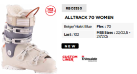 25/26ROSSIGNOL雪鞋ALLTRACK 70 W - BEIGE/VIOLET BLUE