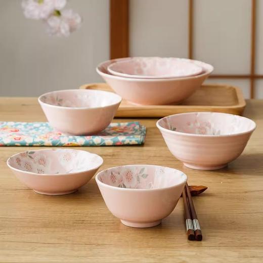 有古窑日本进口粉色樱花碗陶瓷饭碗盘子餐具日式小碗家用钵碗汤碗漫舞樱花16件套装（粉红） 商品图3