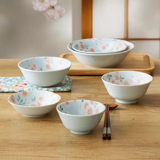 有古窑日本进口粉色樱花碗陶瓷饭碗盘子餐具日式小碗家用钵碗汤碗漫舞樱花16件套装（粉红） 商品图2