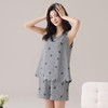 自然醒墨晨睡衣女夏季冰丝（带胸垫）背心短裤无袖薄款女生套头家居服套装QH 商品缩略图3