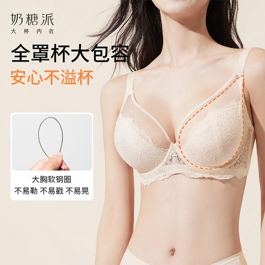 【积分兑换】[轻风]全罩杯大显胸小超薄全罩杯蕾丝大码大胸女文胸罩 商品图2
