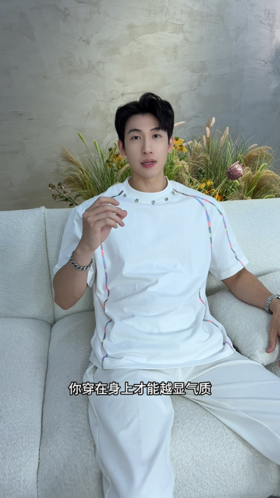 T3243夏季高级感新款韩系潮牌彩色缝线圆领短袖T恤领口立体装饰上衣