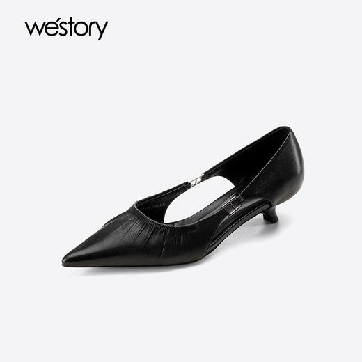 Westory夏季中空舒适小猫跟空凉鞋W25AH59491 商品图2