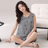 自然醒墨晨睡衣女夏季冰丝（带胸垫）背心短裤无袖薄款女生套头家居服套装QH 商品缩略图12