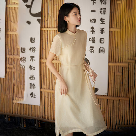 （小眠专属）ORIGNAL&CO天丝纱旗袍连衣裙 | 新中式天丝欧根纱 国风改良旗袍 温柔连衣裙 商品图4