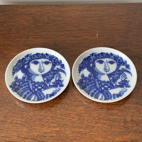 德国Rosenthal卢臣泰蓝色女孩手绘盘