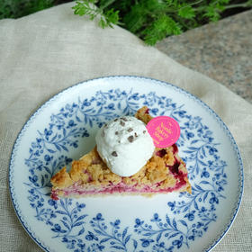 传统树莓燕麦派切角 Traditional Swedish Raspberry Oat Pie Slice