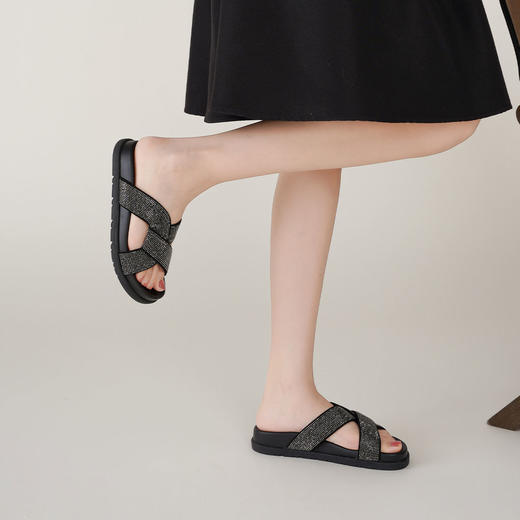 【夏季新款】西村名物2025年夏季新款舒适平底包脚露趾后空拖鞋T25BJ20951 商品图5