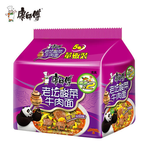 康师傅老坛酸菜袋面五连包585g(B9-01-01) 商品图0