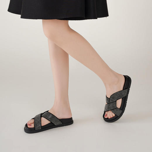 【夏季新款】西村名物2025年夏季新款舒适平底包脚露趾后空拖鞋T25BJ20951 商品图6