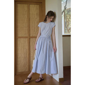 （小眠专属）SimpleRetro腰部系带简约短袖连衣裙女