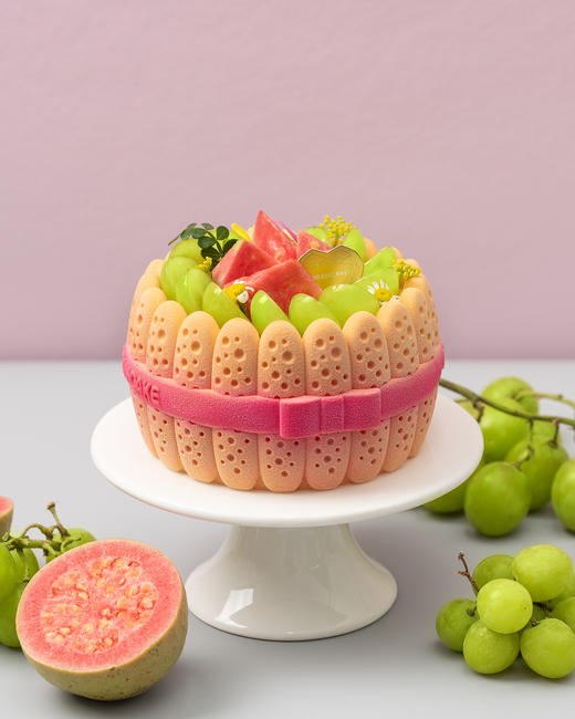 鲜果夏洛特青提芭乐慕斯生日蛋糕 商品图0