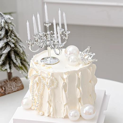 洁白银色烛台 商品图0