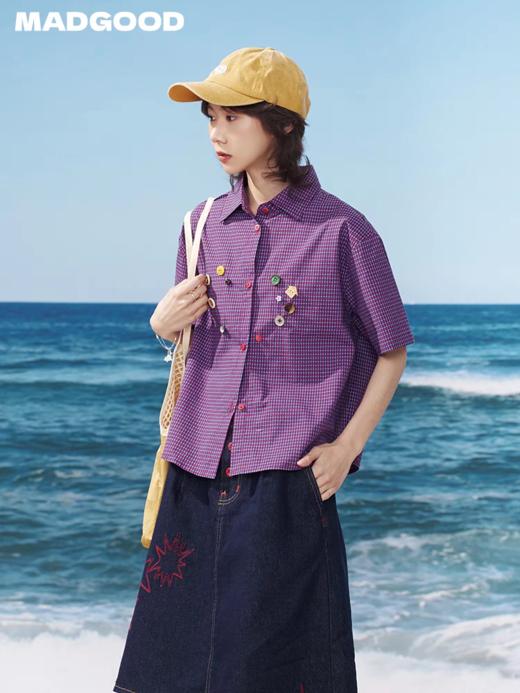 马得工地/MDGDCS252421/装饰扣短版衬衫 商品图0