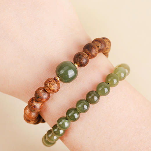 武当·灵玉沉香手串 | 10年以上树龄优质沉香与新疆且末老坑料 商品图0