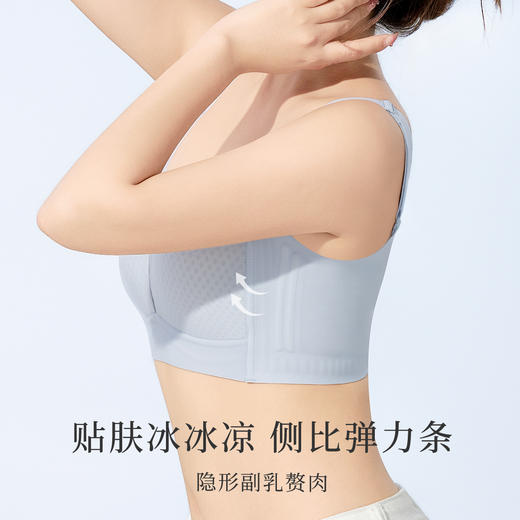 【大胸显小蜂巢薄杯】大码内衣女透气舒适无痕无钢圈侧收美背文胸佳人曼纱 商品图2