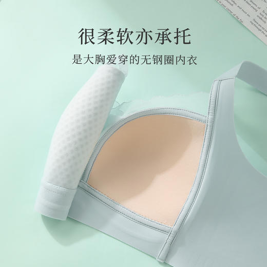 【大胸显小蜂巢薄杯】大码内衣女透气舒适无痕无钢圈侧收美背文胸佳人曼纱 商品图5