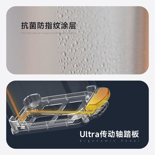 优百纳贝拉静音脚踏卫生桶 卫生间窄身脚踏式带盖客厅垃圾桶8L-YHD 商品图4