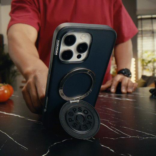 【站立MagSafe®手机支架】极夜黑·MagSafe站立啪嗒 MAGSAFE磁吸手机气囊支架 Kick-Out 站立啪嗒 黑色 商品图7