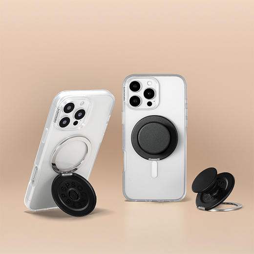 【站立MagSafe®手机支架】极夜黑·MagSafe站立啪嗒 MAGSAFE磁吸手机气囊支架 Kick-Out 站立啪嗒 黑色 商品图1