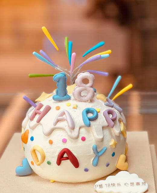 多巴胺烟花生日蛋糕 商品图0