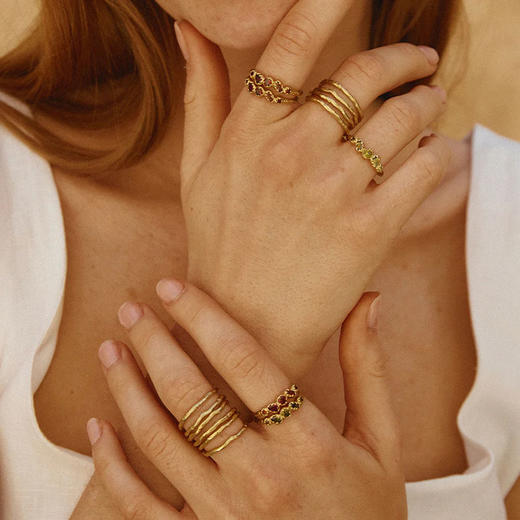 在途4周到｜Agapee-Léna-金色 双层 戒指［法国设计师］ 商品图3