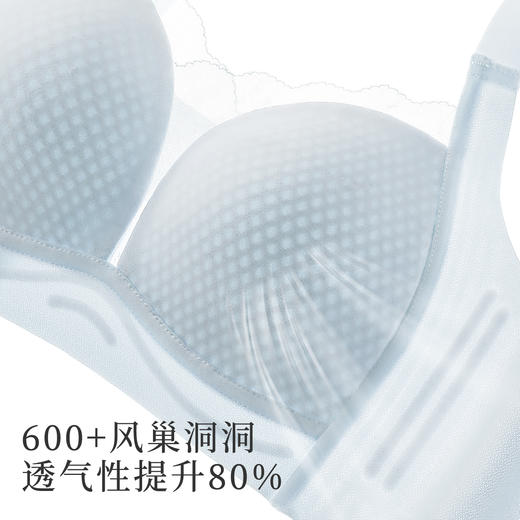 【大胸显小蜂巢薄杯】大码内衣女透气舒适无痕无钢圈侧收美背文胸佳人曼纱 商品图4