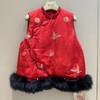 【线上专属】新中式羽绒马甲24803204红 商品缩略图0