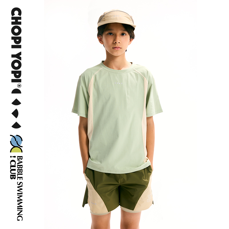 chopiyopi童装  儿童拼接训练运动短袖T恤