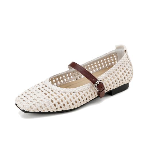 【夏季新款】西村名物2025年夏季新款舒适平底包脚镂空新中式玛丽珍单鞋T25AH16601 商品图5