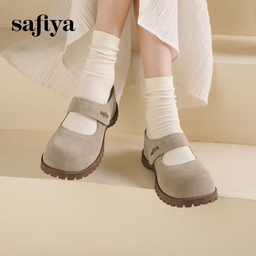 预售7天|Safiya/索菲娅2025魔术贴休闲外穿百搭内增高复古厚底勃肯鞋SFD3110401 商品图5