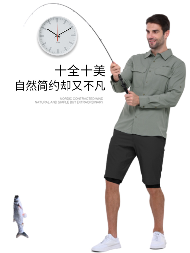 【ispo获奖面料】33000ft北欧速干衬衫男户外衬衣轻透气防水防晒宽松夏季长袖钓鱼