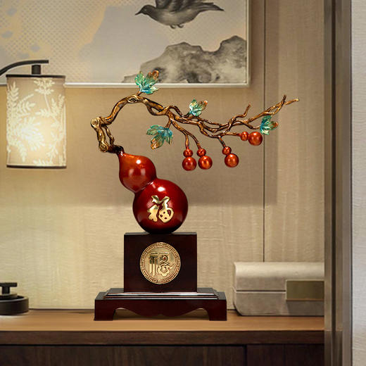 E-YM-FK285 彩铜五福临门葫芦摆件 250*100*310 商品图2