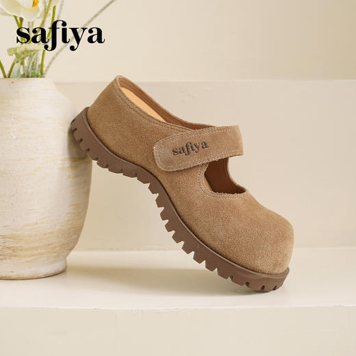 预售7天|Safiya/索菲娅2025魔术贴休闲外穿百搭内增高复古厚底勃肯鞋SFD3110401 商品图11