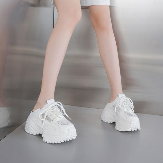 【夏季新款】西村名物2025年夏季新款舒适透气厚底增高后空老爹鞋T25AH16581 商品图2