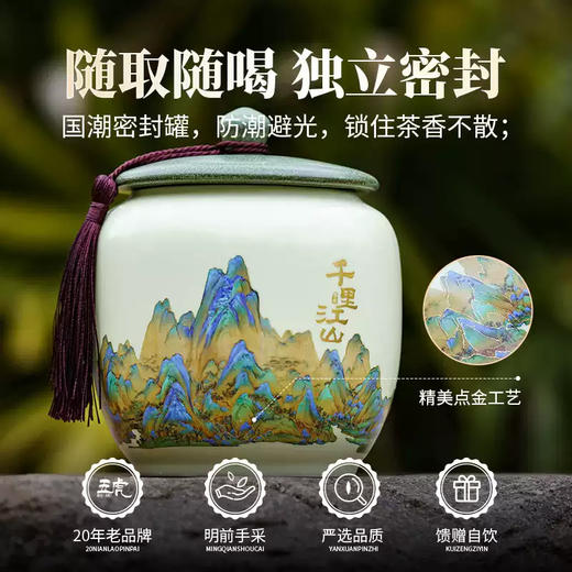 【年货茶礼】茶叶 碧螺春 龙井 毛尖 绿茶 春茶  茶叶礼盒 茶饮 五虎 250g 商品图14