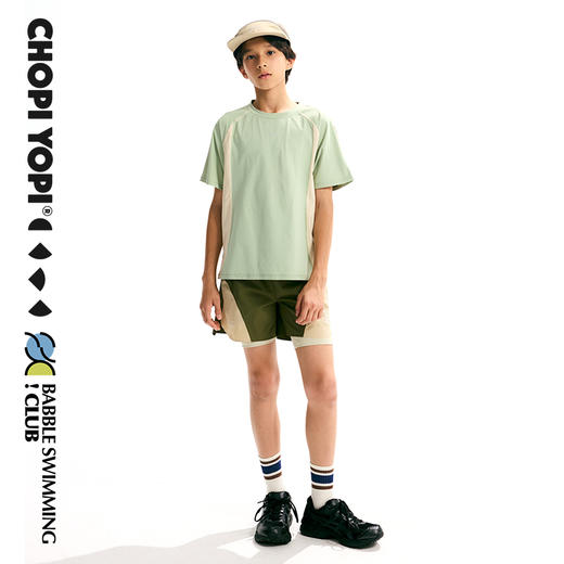 chopiyopi童装  儿童拼接训练运动短袖T恤 商品图4